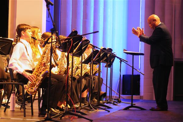 Students performing at the 2023-2024 All County Jazz Concert
